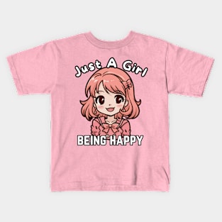 Cute Pink Girl Kids T-Shirt